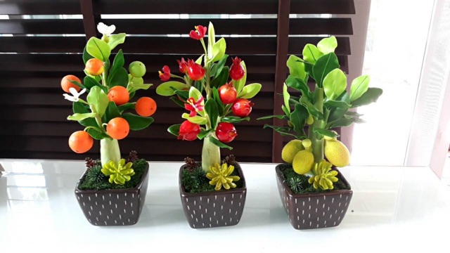 ต้นขนุน ดอกไม้ปลอม ต้นไม้ปลอม ต้นไม้มงคล ต้น ขนุน ขนาด 10 นิ้ว ของขวัญ แสดงความยินดี