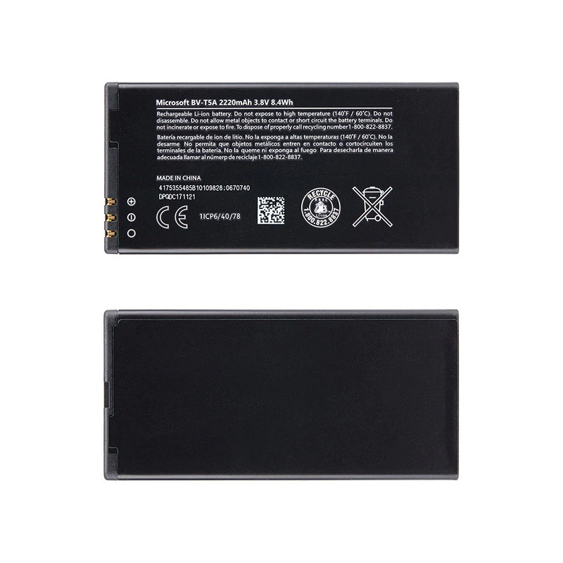 BV-T5A แบตเตอรี่โทรศัพท์สำหรับ NOKIA Lumia 730 735 738 RM1038 RM1040 2220Mah รับประกัน 3 เดือน