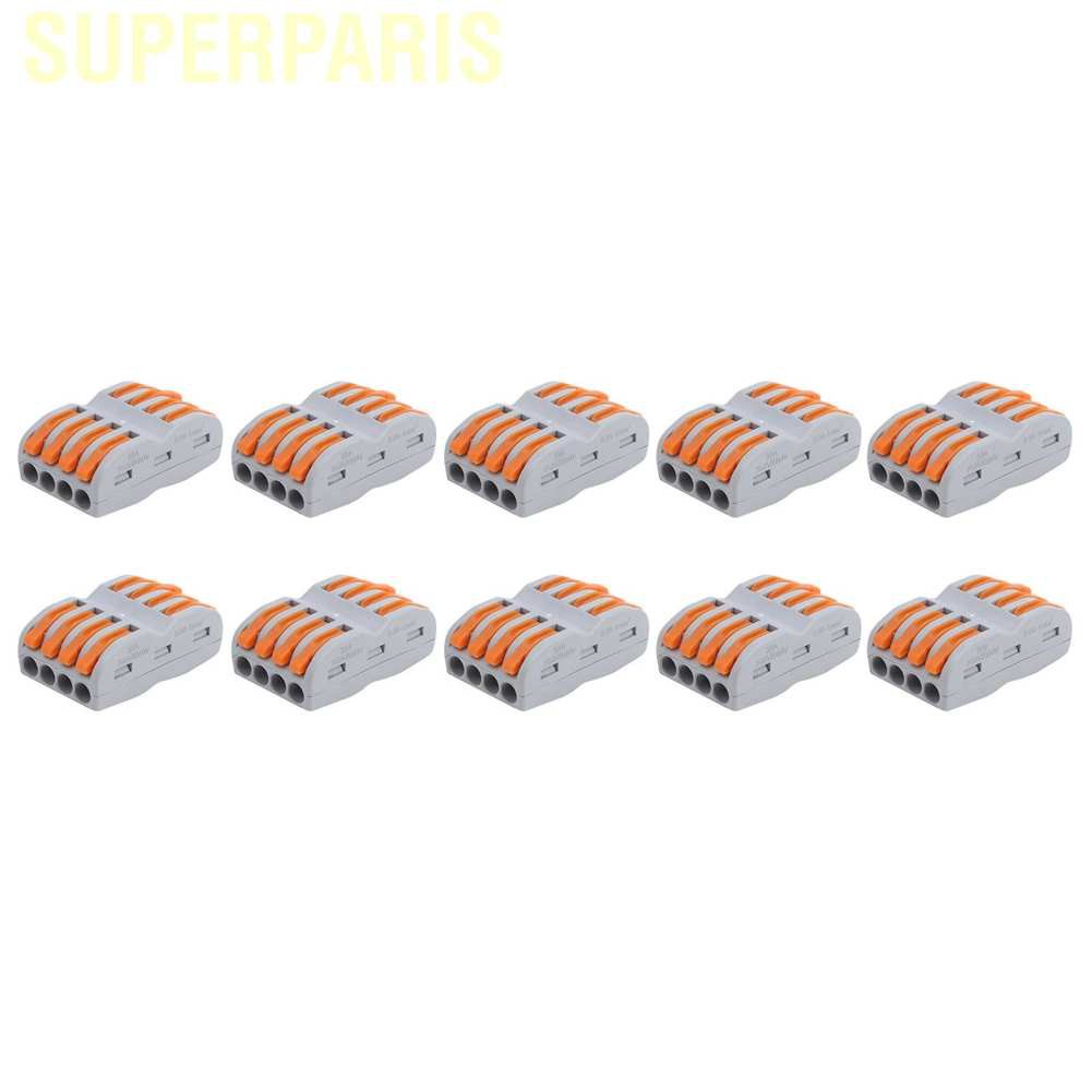 Superparis 10Pcs Compact Wire Connectors Lever Nut Terminal Block SPL‑4