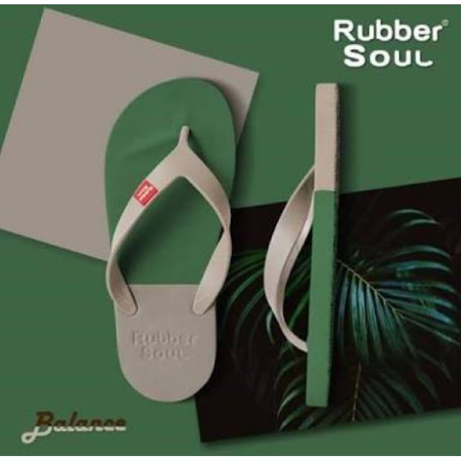 Rubber Soul รองเท้าแตะหนีบ สีเขียว-น้ำตาล