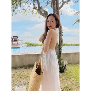 (C3) ชุดเดรสยาวสุดแซ่บ มีเชือกคล้องคอ งานปังชุดไปทะเล🌴🔥ส่งไวพร้อมส่ง