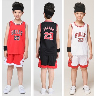 เสื้อกีฬาบาสเก็ตบอล ลายทีม Chicago Bulls No.23 Jordan Jersey สําหรับเด็ก