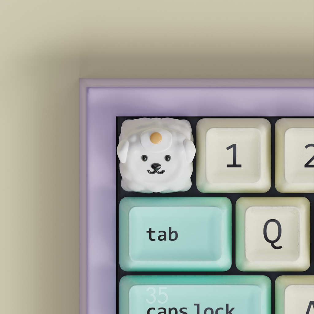 (พร้อมส่ง) (35) ลูกแกะไข่ดาว คีย์แคป ปุ่มคีย์บอร์ด แต่งคีย์บอร์ด | Sheep w/ egg Keycap