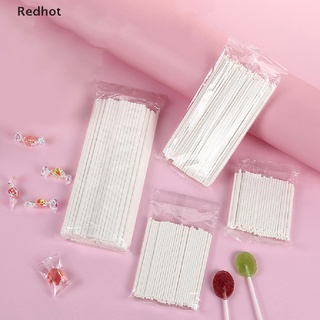 &lt;Redhot&gt; แท่งอมยิ้ม พลาสติก สีขาว ปลอดภัย สําหรับทําช็อคโกแลต เบเกอรี่ DIY 100 ชิ้น ลดราคา