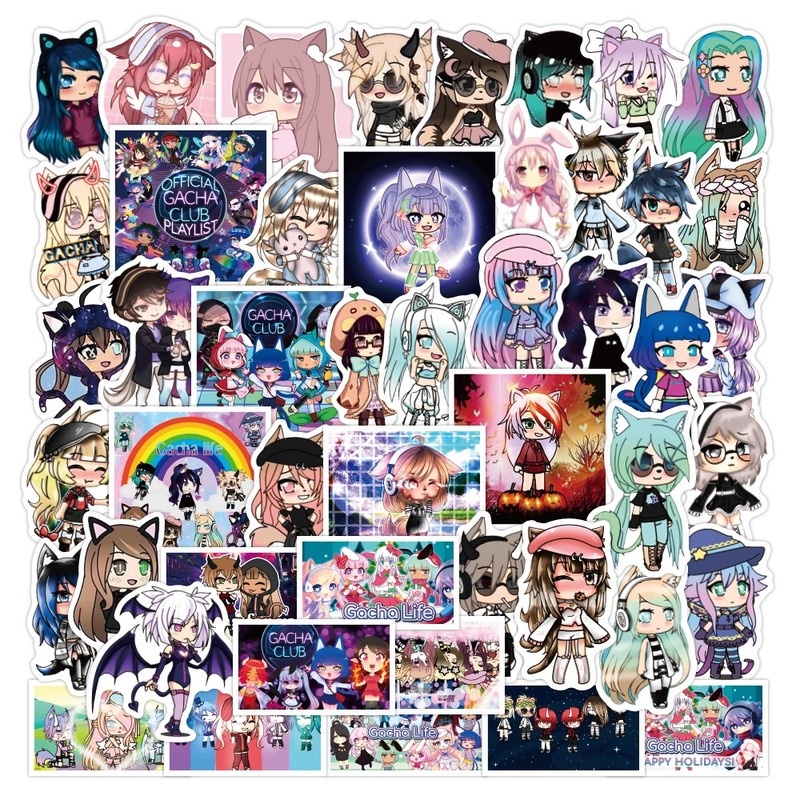 Gacha Life สติกเกอร์ 50 ชิ้น/เซ็ตเกมสติกเกอร์กันน้ํารูปลอกสําหรับของเล่น