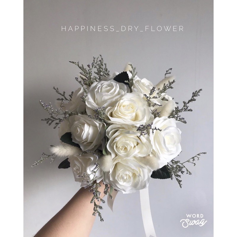 *พร้อมส่ง! ช่อบูเก้เจ้าสาว,ช่อโยนงานแต่ง,ช่อถ่ายพรีเวดดิ้ง(ดอกไม้ประดิษฐ์ผสมดอกไม้แห้งนะคะ)