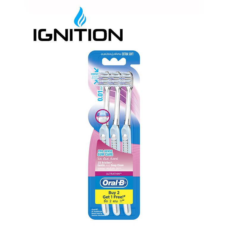 แปรงสีฟัน Oral-B Ultra Thin - Pro-Dense Gum Care 3s