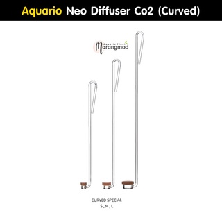 AQUARIO NEO CO2 DIFFUSER SPECIAL CURVED หัวดิฟ CO2 รุ่น Curved แบบแขวนขอบตู้ ไม่ต้องใช้สายและจุ๊บซิลิโคน