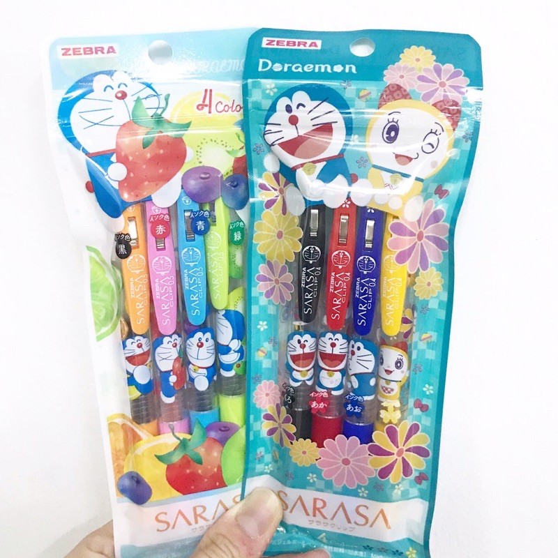 ปากกาเจล Sarasa Clip แพค 4สี ลาย Doraemon