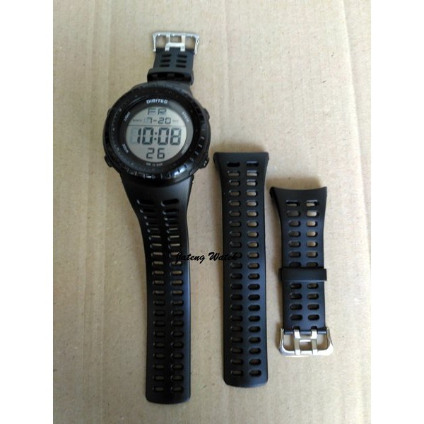 สายยางหรือสายสําหรับ Digitec DG-3032T DG3032T DG-3032 T DG3032 3032 นาฬิกา PAS สีดํา