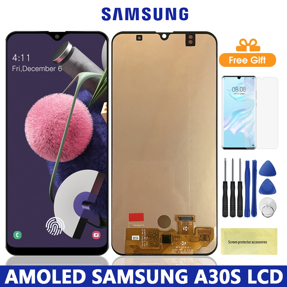 Super AMOLED A307 Lcd สําหรับ Samsung Galaxy A30S Lcd Dispaly Touch Screen Digitizer Part สําหรับ Sa