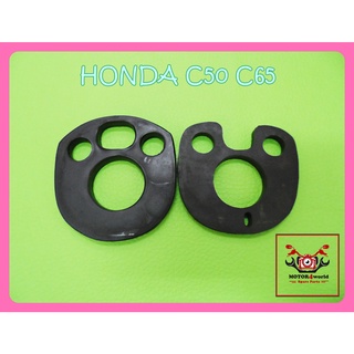 HONDA C50 C65 HANDLE BASE RUBBER "BLACK" SET PAIR // ยางรองแฮนด์ HONDA C50 C65 (เซ็ท 2 ชิ้น) สินค้าคุณภาพดี