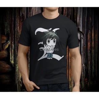 [S-5XL]เสื้อยืดลําลอง แขนสั้น พิมพ์ลายการ์ตูนอนิเมะ Cool Death Note L Chibi เข้ากับทุกการแต่งกาย สําหรับผู้ชาย S-3 40025