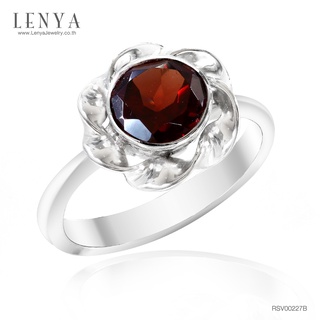 Lenya Jewelry แหวนเงินแท้ ประดับพลอยโกเมน เสริมบุคลิกความมั่นใจ เสริมให้ร่ำรวย อัญมณีประจำเดือนมกราคม