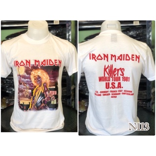 เสื้อวง &amp; ฮาเล่ย์   Iron median เสื้อวง &amp; ฮาเล่ย์ เสื้อยืด เสื้อยืดคอกลม เสื้อยืดผู้ชาย เสื้อสไตล์วินเทจ ไม่มีตะเข็บขาง