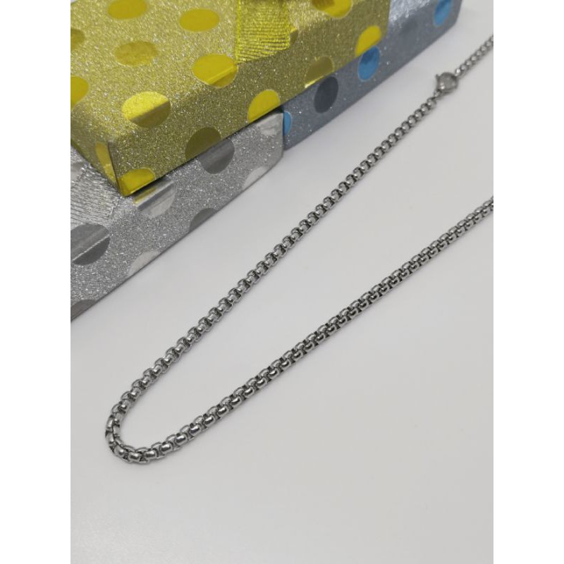 [60ซม.][3มม.]สร้อยคอจี้สแตนเลส不ity钢牌吊项链