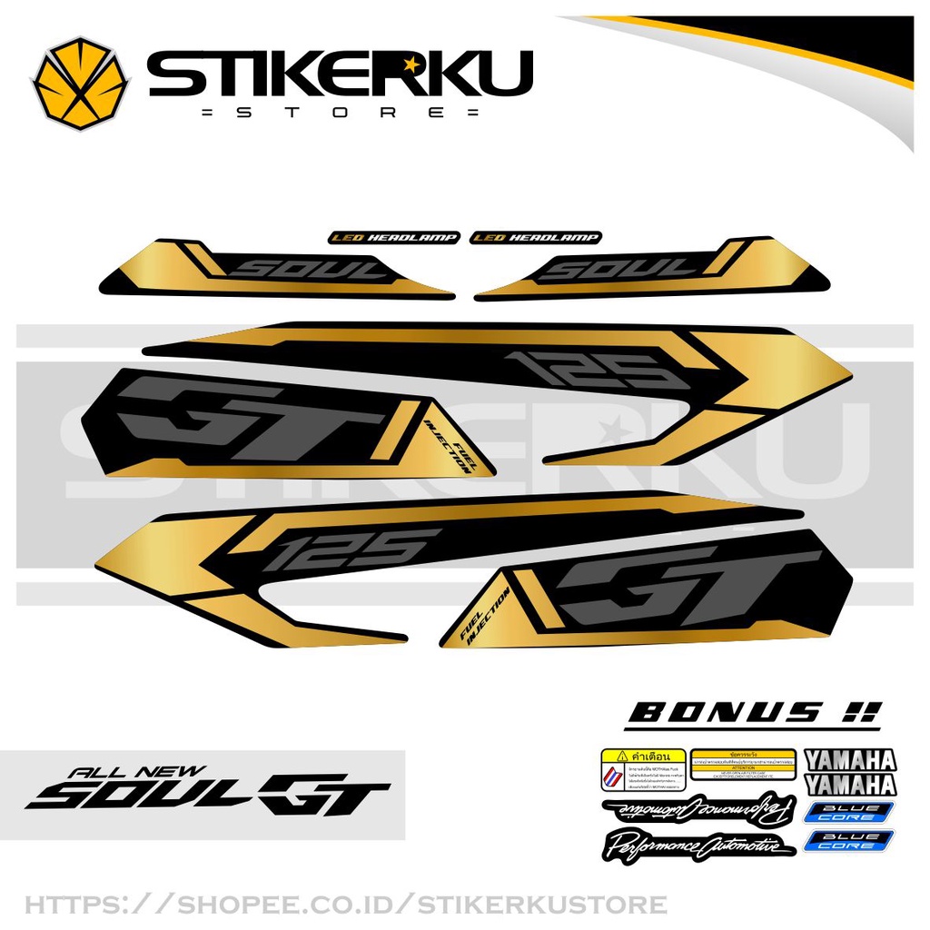 STRIPING ใหม่ทั้งหมด SOUL GT BLUECORE 125 MOTIF 1 / ROBOT/ MIO 125/ AKS / สติ๊กเกอร์/ สติ๊กเกอร์/ สต