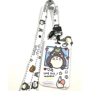 TOTORO LOVE สายคล้องคอ สายคล้องบัตร ซองใส่บัตร ที่ใส่บัตร พร้อมสายคล้องคอ (2cm) ลาย TOTORO LOVE โทโทโร่  BY 8118 SHOP