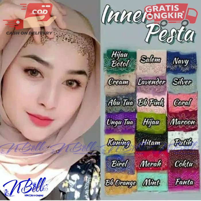 Zigzag Glitter Diamond Beaded Ciput / Zigzag Tileu Party Ciput