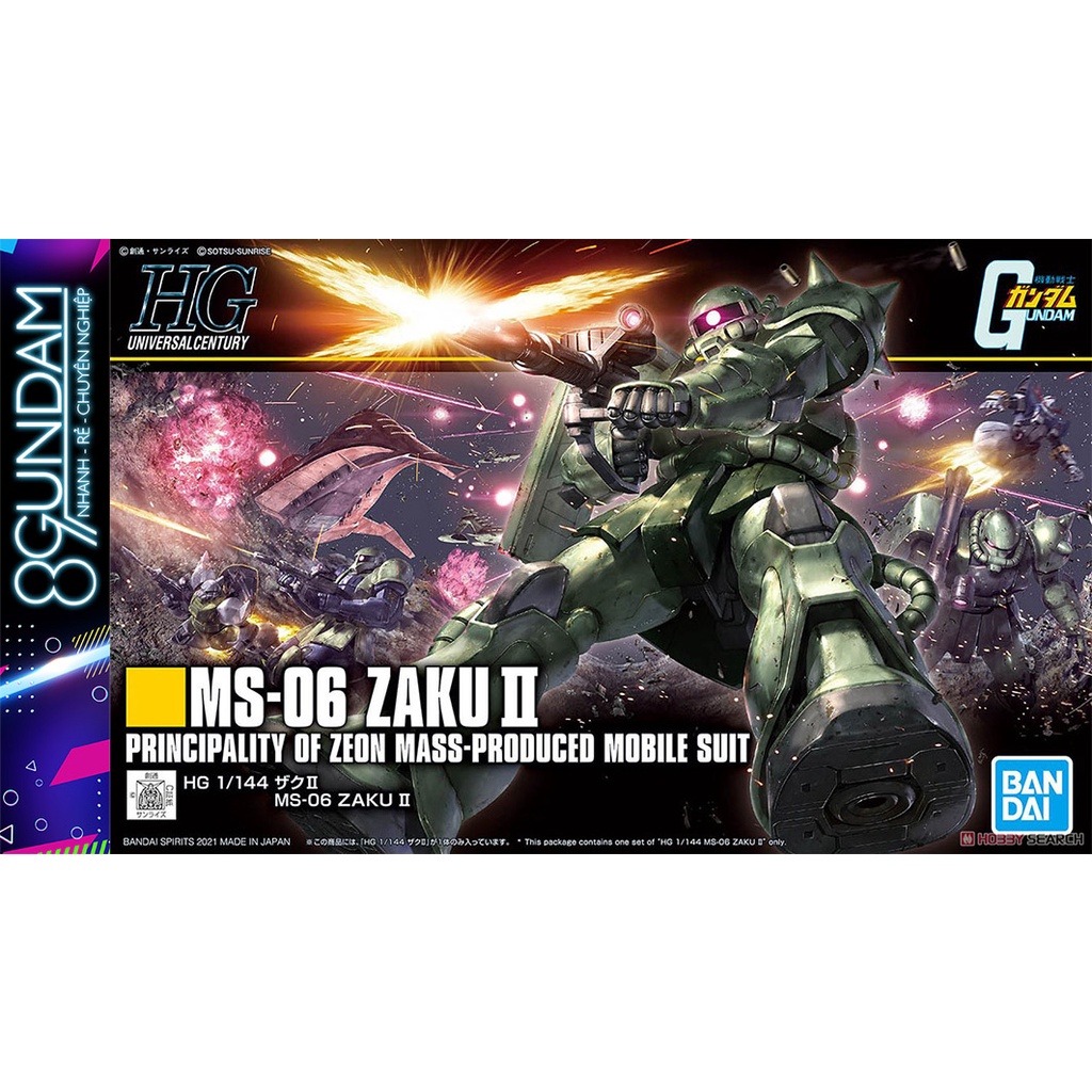 HG UC MS-06 Zaku II Green Revive Assembly Model