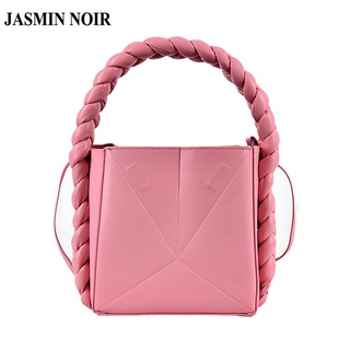 Jasmin NOIR กระเป๋าถือ กระเป๋าสะพายไหล่ สะพายข้าง หนัง PU ทรงบักเก็ต เรียบง่าย สําหรับสตรี