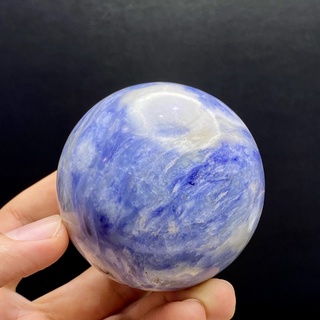 RARE Item ⚡️ 65mm บลูแซฟไฟร์ หรือ ไพลิน ทรงกลม (Blue Sapphire Sphere) Free Stand