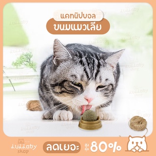 🐱พร้อมส่ง✅ กัญชาแมว แคทนิปบอล ติดกำแพง ไม่กลิ้งหาย catnip ball แมวฟิน บอลแมว สมุนไพรแมว หญ้าแมว (มีแผ่นแปะกำแพง)