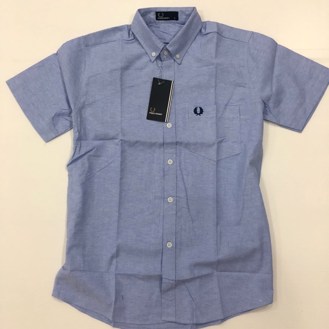 พร้อมส่ง เสื้อเชิ้ตแขนสั้น สีฟ้ายีนส์ มีไซด์ M L XL XxLเนื้อผ้าOXForD