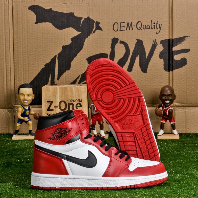 รองเท้าบาสเกตบอล COD Air Jordan 1 Retro basketball shoes สีแดง ขาว ...