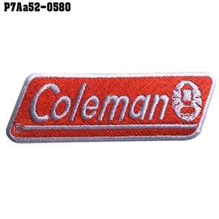 อาร์มปักลาย COLEMAN /Size 8*2.5cm #ปักขาวแดงพื้นขาว งานปักราคาดีสมราคา No.P7Aa52-0580 พร้อมส่ง!!!