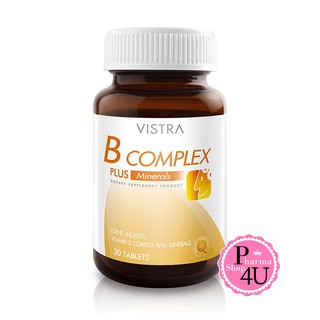 ขายดีเป๊ะเวอร์ Vistra B-Complex Plus Minerals 30 Tablets วิตามินบีรวม