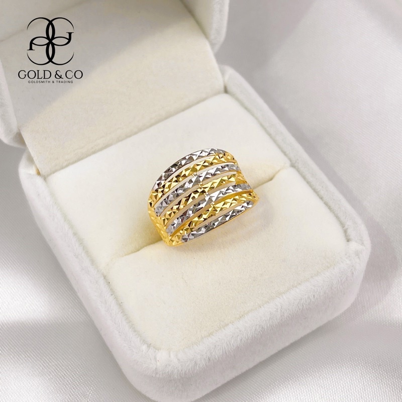 [Gold &amp; Co] แหวน Emas 916 Cincin KLCC 7/9/13 Line (2C) Curve Viral Ring Gold 916 Emas Tulen