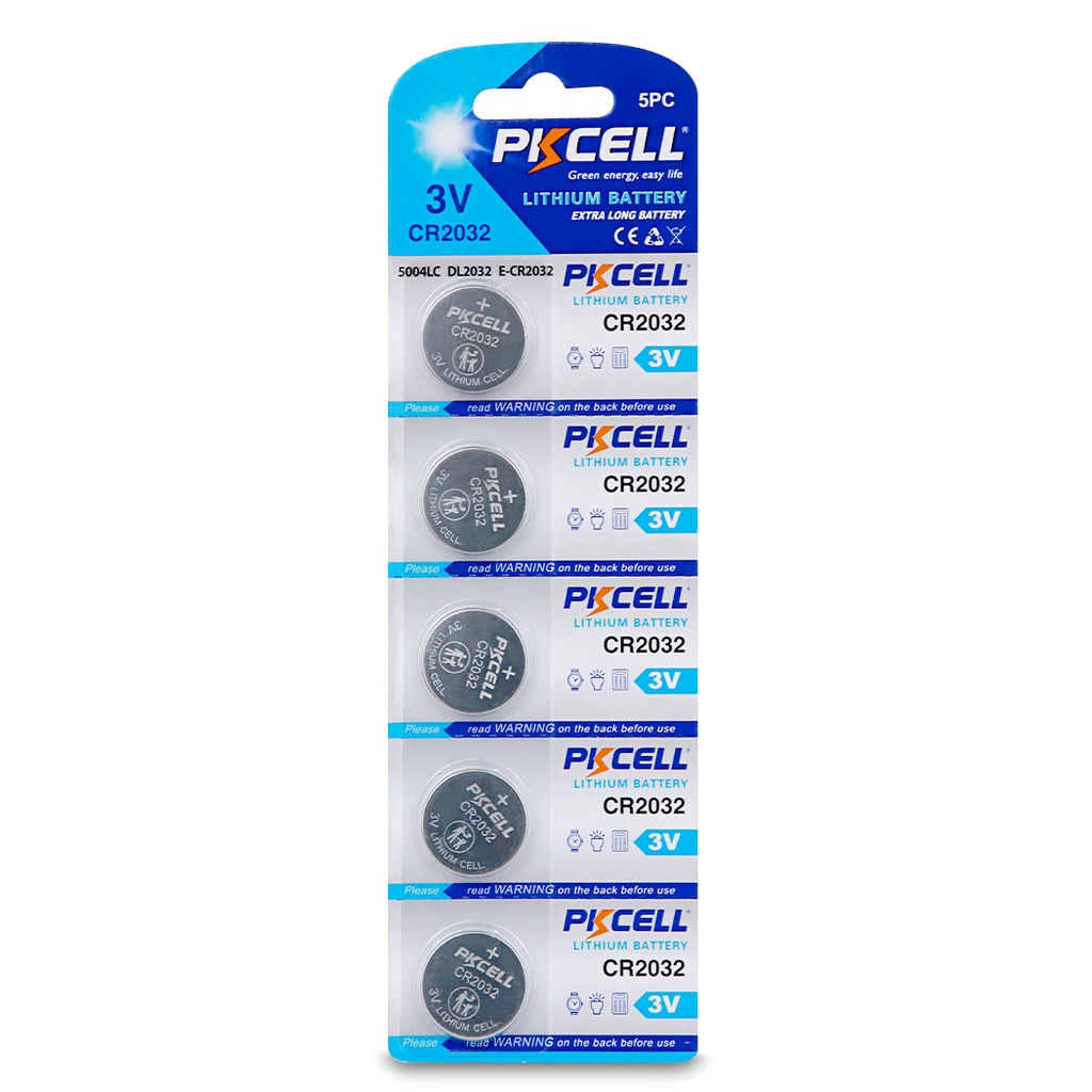 5Pcs CR2032 3V Battery Lithium Button Battery BR2032 DL2032 ECR2032 Coin Cell for car remote key wat
