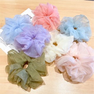 โดนัทมัดผม จัมโบ้ Scrunchie โดนัทแม่ชม สียอดฮิต ผ้าชีฟอง