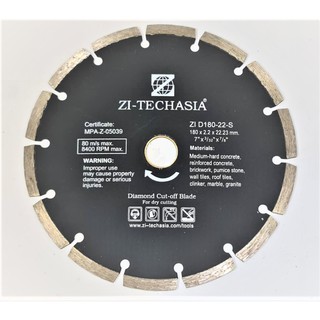 แผ่นตัดเพชร Zi-Techasia 7" ใบตัดเพชร Diamond cutting blades ขายดี จัดส่งฟรี ของแท้100%