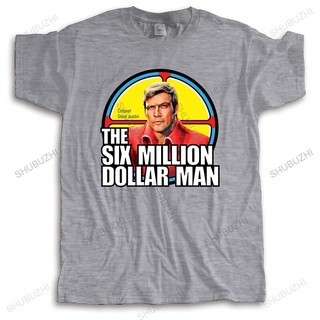 ถูกสุดๆเสื้อยืดแขนสั้น ผ้าฝ้าย 100% พิมพ์ลาย Six Million Dollar Man Steve Austin Bionic สไตล์เรโทร แฟชั่นสําหรับผู้ชาย