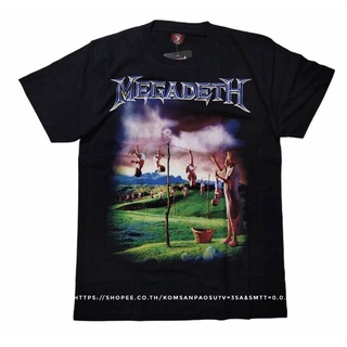 เสื้อวง MEGADETH ROCK เสื้อยืดวงร็อค เสื้อยืด megadeth เสื้อยืดผช เท่ๆ คอลูกเรือ