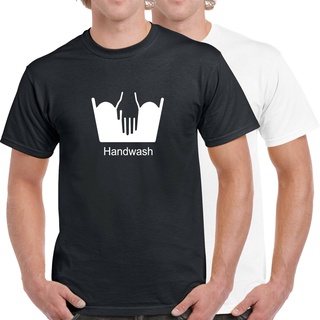 เสื้อยืดคอกลม ผ้าฝ้ายแท้ 100% พิมพ์ลายโลโก้ Handwash ของขวัญคริสต์มาส
