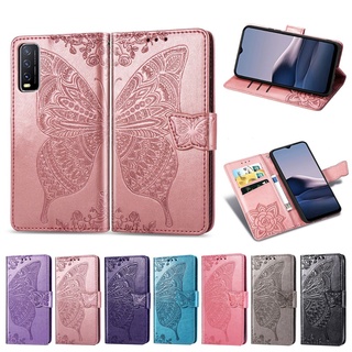 เคสโทรศัพท์หนังแบบฝาพับกันกระแทกพร้อมสายคล้องสําหรับ Vivo Y20 Y20I Y20S Y12S Y20 S G