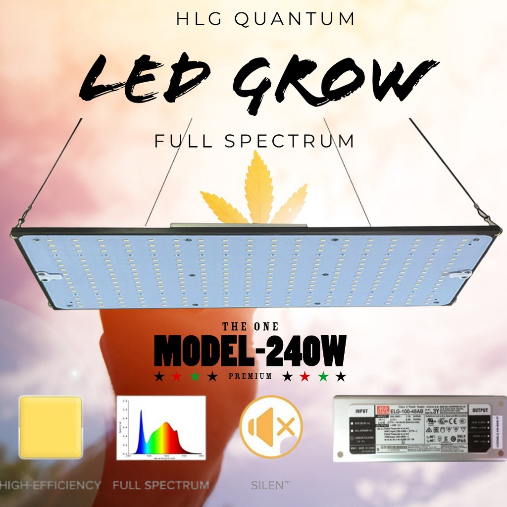 ถูกที่สุด ไฟปลูกต้นไม้ LED Quantum HLG 240W V3 Samsung lm301H 3000K + 5000K + IR 660nm ใช้งานได้จริง