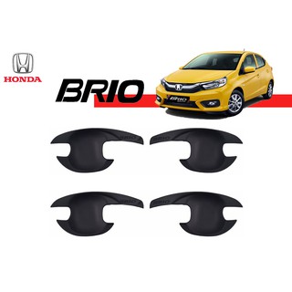 เบ้าประตู/กันรอยประตู/เบ้ารองมือเปิดประตู ฮอนด้า บริโอ้ Honda Brio สีดำด้าน