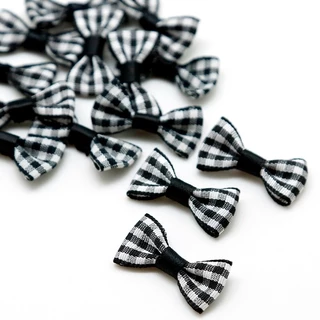 3X1.5 ซม.ลายสก๊อต Bowknot 25/50 ชิ้น DIY งานแต่งงานผมเครื่องประดับของขวัญ Party Craft ตกแต่ง