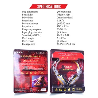 หูฟังครอบหู Headset OKER รุ่น SM-712 หัวเสียบ 3.5 มม