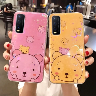 Cute Bear Cartoon เคสโทรศัพท์ Vivo Y21 Y12A Y20 Y20s Y20sG Y12s Cover Case น่ารัก Pooh Bear การ์ตูน เคส Vivo Y12s Y20 Y12A Y21 วีโว่ ปลอก Phone Protective Cover