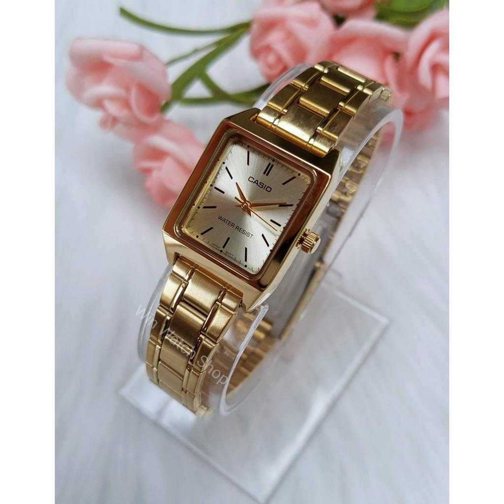 นาฬิกา CASIO รุ่น LTP-V007G และ LTP-V007SG  นาฬิกาผู้หญิง ทรงเหลี่ยม - แท้ 100% รับประกันสินค้า 1 ปีเต็ม