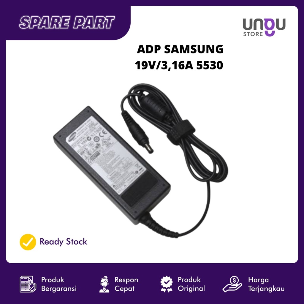 อะแดปเตอร์ สําหรับ SAMSUNG R540 R510 R522 R530 R429 X460 X360 R710 Q70 P35 X053 X11 VM600 19V 3.16A 