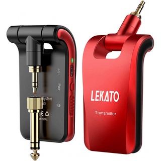 Lekato WS-60 เครื่องรับส่งสัญญาณเสียงสเตอริโอไร้สาย 2.4GHz 2 in 1 ปลั๊ก 6 ช่องสัญญาณ สําหรับกีตาร์