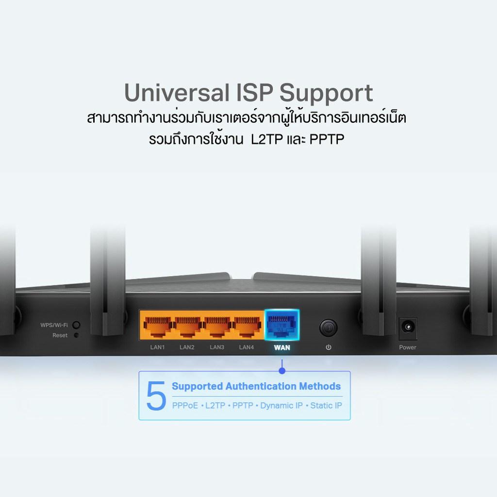 TP-Link Archer AX23 AX1800 Dual-Band เราเตอร์ไวไฟ6 (ไม่รองรับการใส่ซิม) สนุกกับเกมส์ออนไลน์ สตรีมมิ่ง การไลฟ์ที่ไม่สะดุด