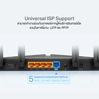 TP-Link Archer AX23 AX1800 Dual-Band เราเตอร์ไวไฟ6 (ไม่รองรับการใส่ซิม) สนุกกับเกมส์ออนไลน์ สตรีมมิ่ง การไลฟ์ที่ไม่สะดุด