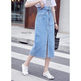 5011 Denim Long Skirt กระโปรงยีนส์แฟชั่น เกาหลี